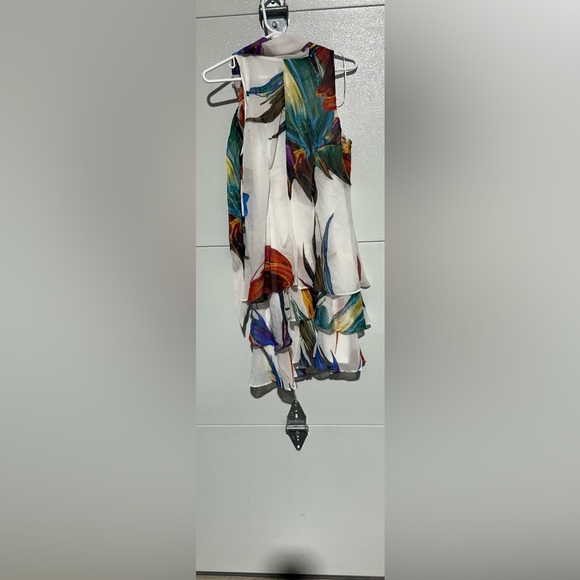 Signature by Robbie Bee Petite Printed Tie-Neck Tiered Chiffon Sundress NWT - Picture 4 of 8